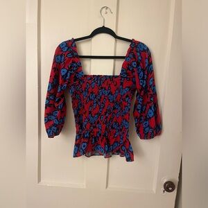 Sugar + Lips Smocked Floral Top